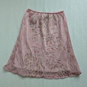 Vol 1 Y2K Pink Floral Coquette Fairycore midi skirt, Pull On, size M